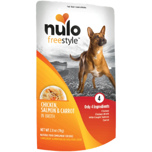 Nulo Freestyle Grain-Free Chicken, Salmon & Carrot in Broth Dog Food Topper, 2.8 oz Fashion