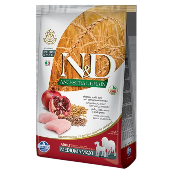 Farmina N&D Ancestral Grain Chicken & Pomegranate Medium & Maxi Adult Dog Food Fashion