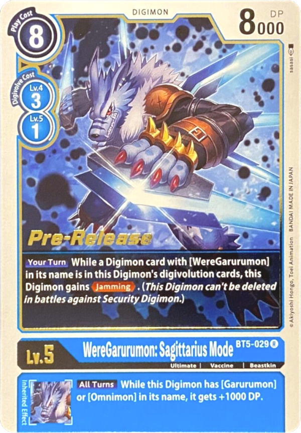 WereGarurumon: Sagittarius Mode [BT5-029] [Battle of Omni Pre-Release Promos] For Cheap