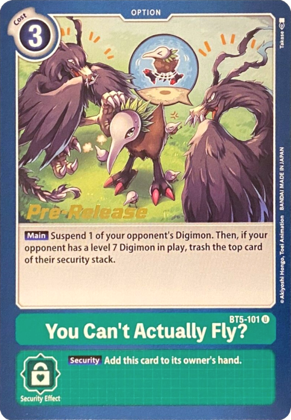 You Can t Actually Fly? [BT5-101] [Battle of Omni Pre-Release Promos] Discount